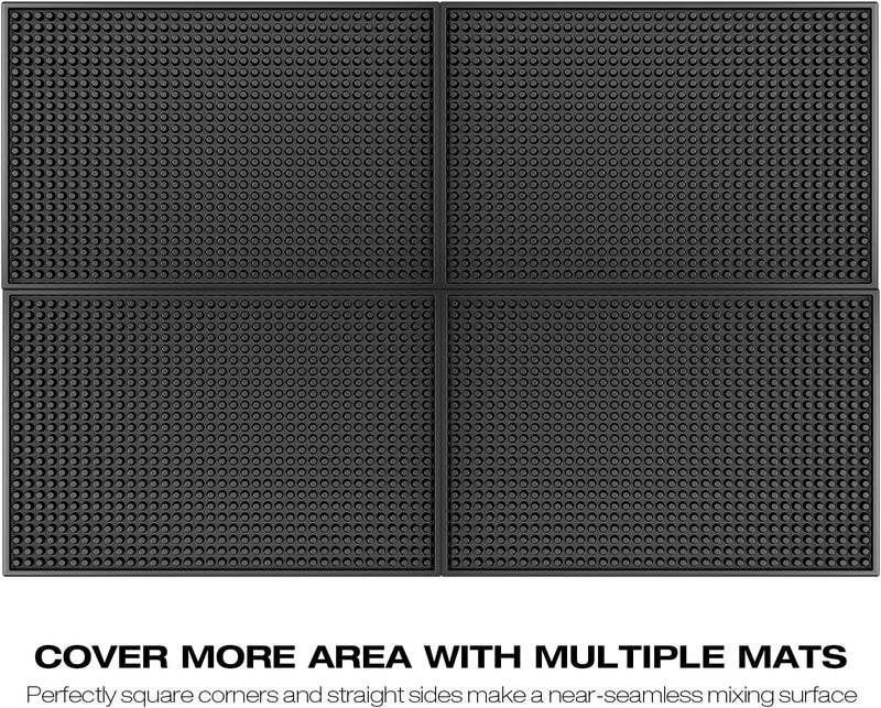 PEAKCLOUDS Bar Mat for Home Bar | Bar Drink Mat for Countertop and Table Top, Easy Clean(2 PCS 18x12 inch,Black) - Image 3